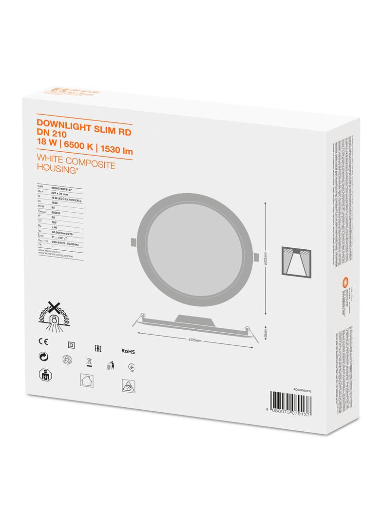 Oprawa DOWNLIGHT SLIM DN210 18W 6500K WT IP20