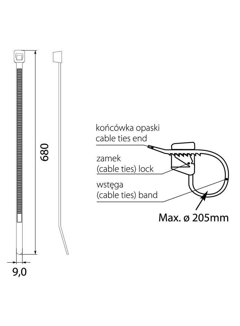 Opaska czarna OZC 90-680 UV (50szt) 25.150 OPATÓWEK