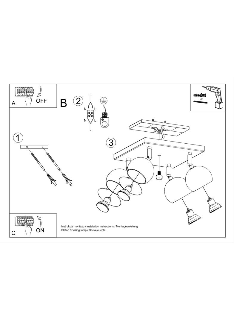 Sollux Plafon OCULARE 4 czarny SL.0446