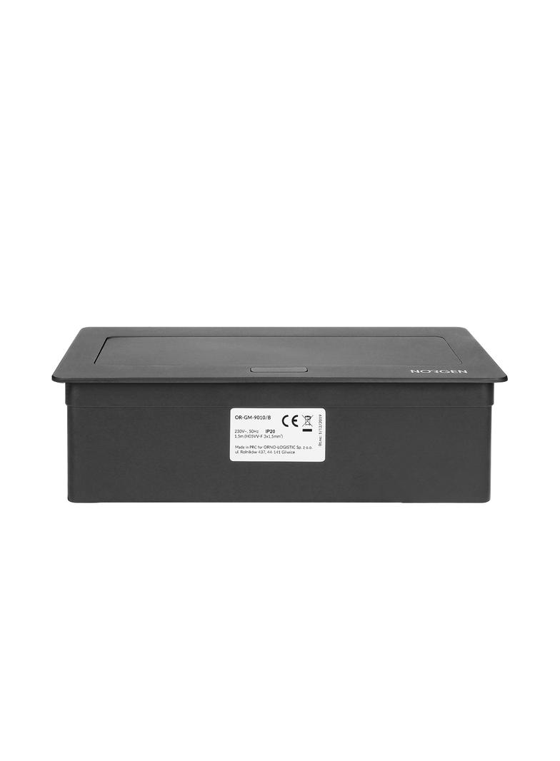 NOEN Kaseta meblowa wpuszczana w blat ze zintegrowaną ramką PCV na gniazda modułowe 3 x 45x45mm lub OR-GM-9010/B ORNO