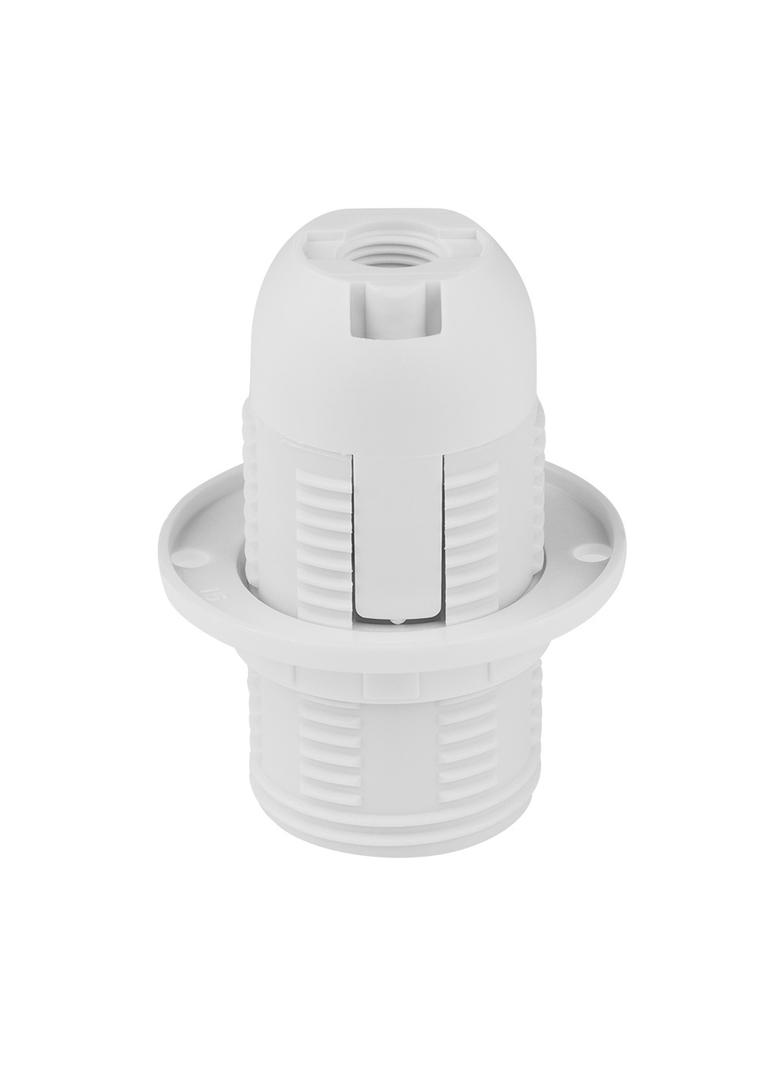 Oprawka gwintowana E-14 termoplastyczna z kołnierzem biała