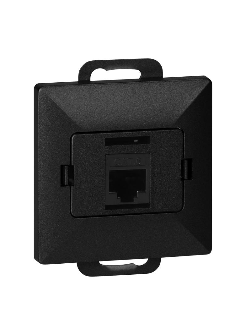 Gniazdo 1xRJ45 Cat5 Pearl, RJ45-5CAT/P1, czarny
