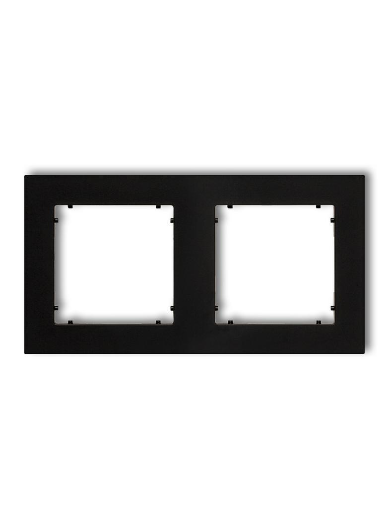 MINI Ramka uniwersalna podwójna z tworzywa czarny mat