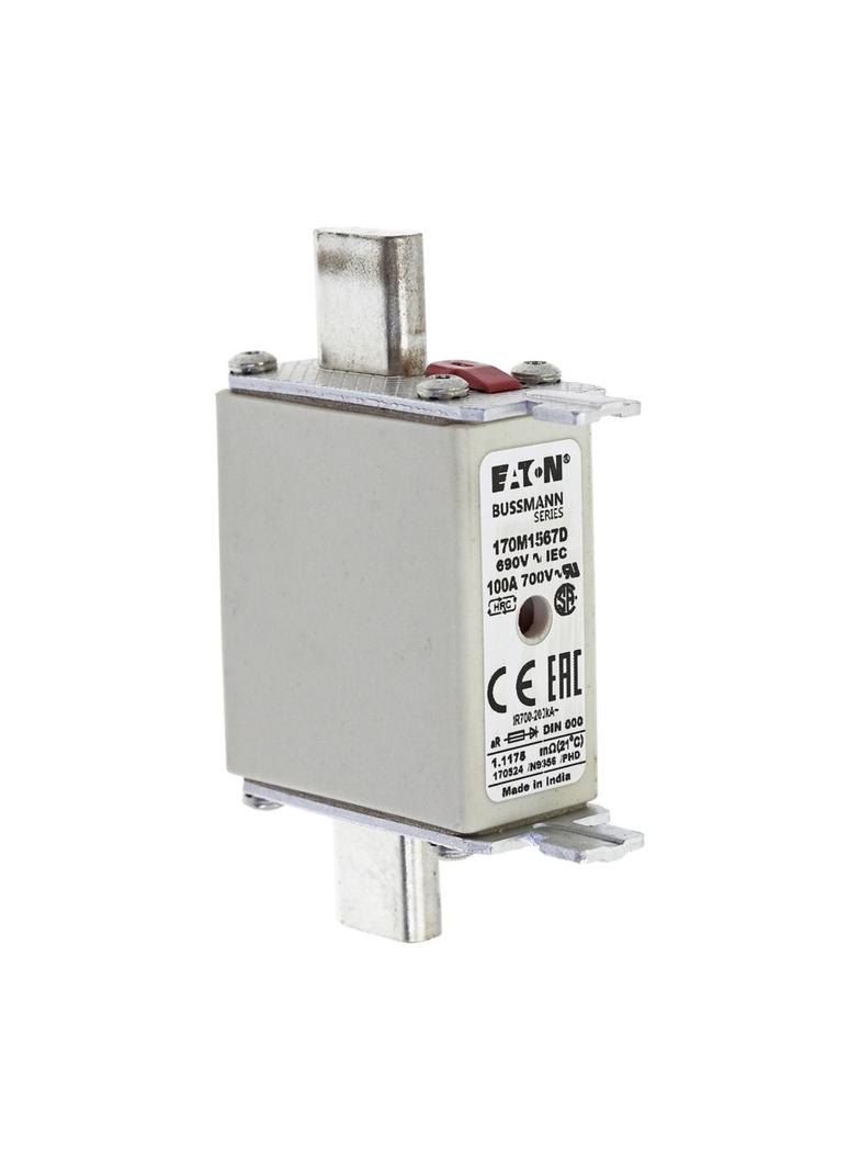 FUSE 100A 690V aR DIN 000 HSDNH Wkładka szybka 100A 690V aR DIN 000 podwójny wskaźnik 170M1567D EATO