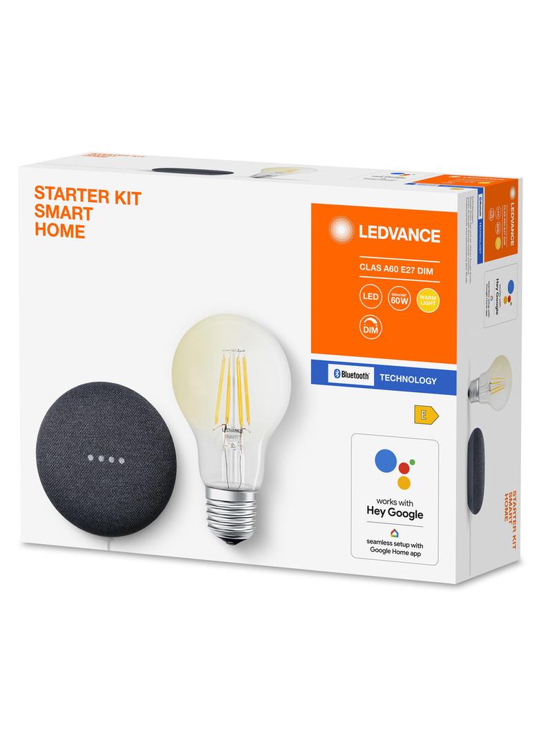 Lampa LED z głośnikiem GOOGLE NEST BK DACH CL A60 FIL BT KIT