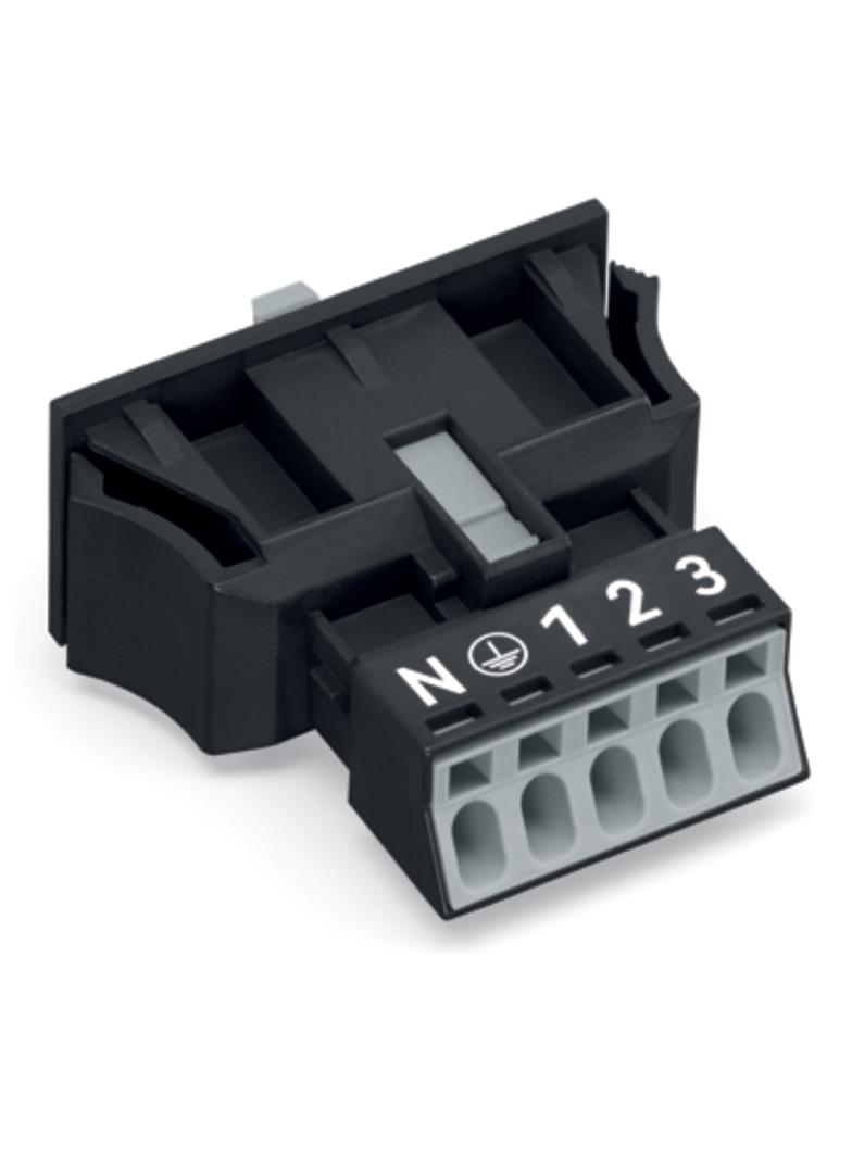 Gniazdo 5‑torowe Snap‑In czarne WINSTA MINI 890‑705 /50szt./ WAGO