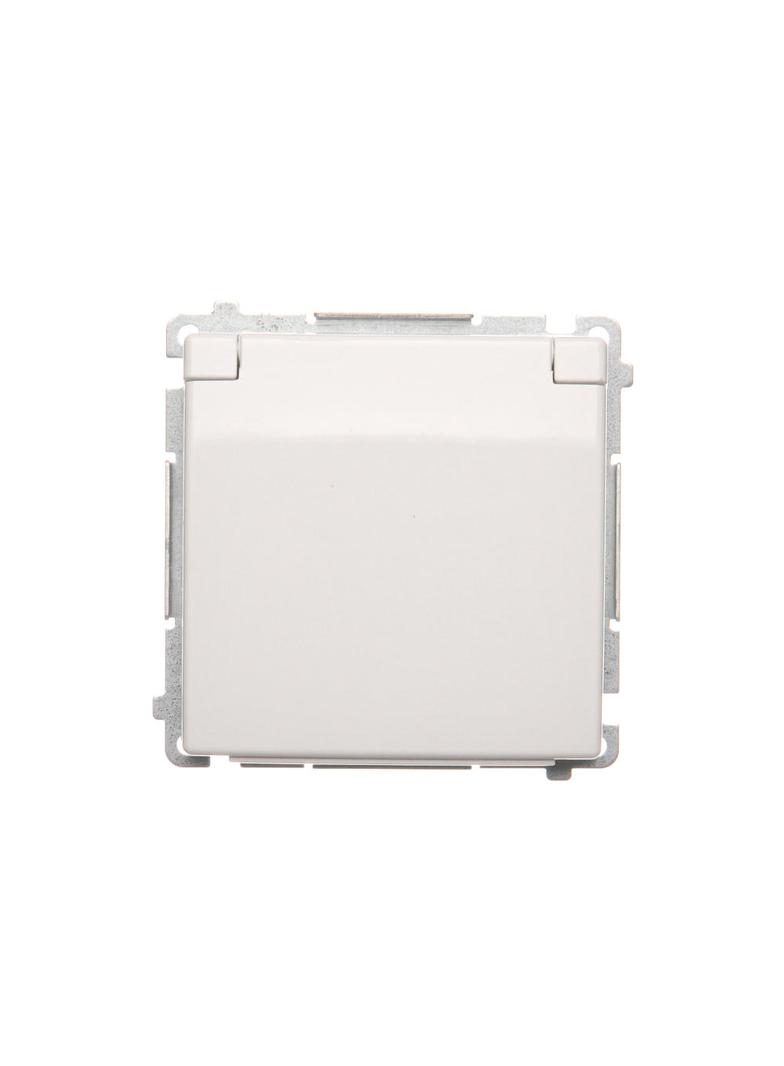 Simon Basic Gniazdo wtyczkowe z uziemieniem z przesłonami torów prądowych bryzgoszczelne IP44 16A 250V zaciski śrubowe biały BMGZ1BZ.01/11 BMGZ1Bz.01/11 KONTAKT