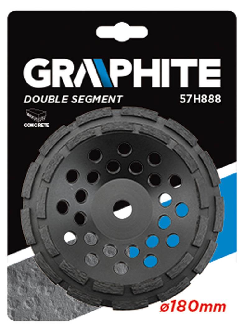 Tarcza diamentowa szlifierska 180 x 22.2 x 5 mm, podwójny segment