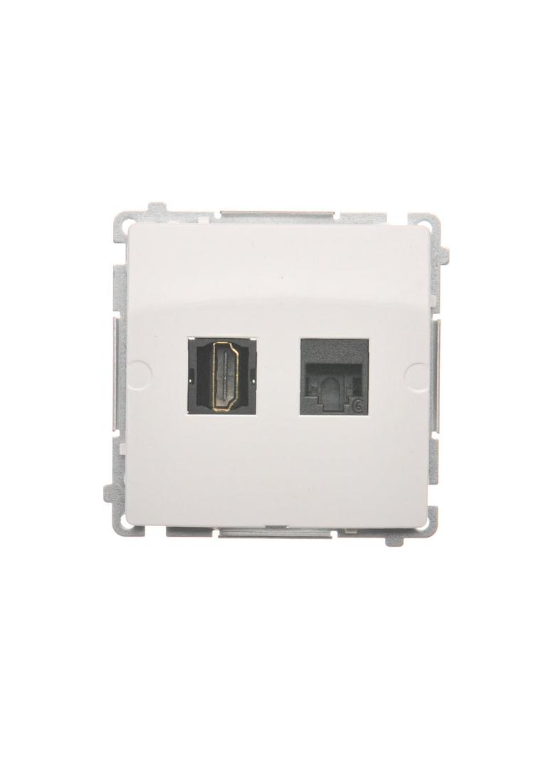 Simon Basic Gniazdo HDMI + RJ45 kat.6. biały BMGHRJ45.01/11 KONTAKT