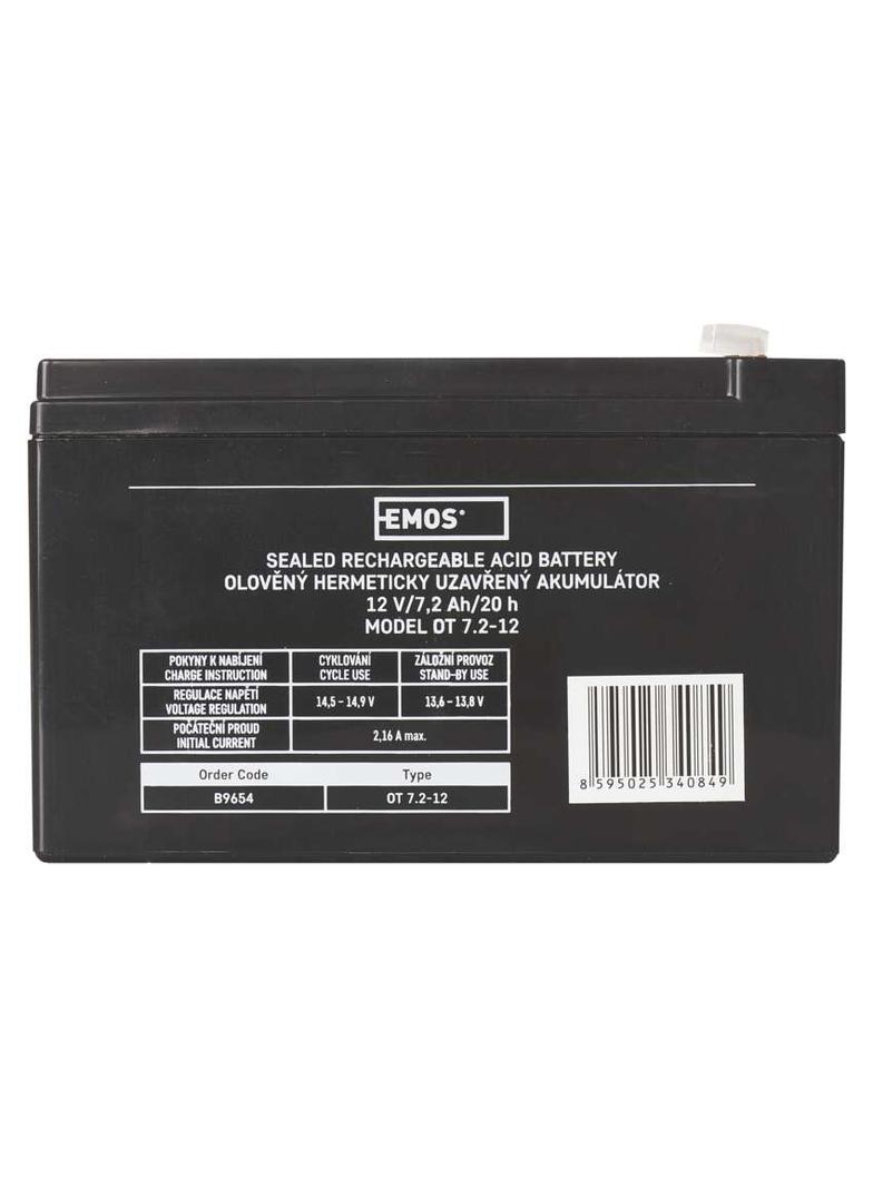 Akumulator AGM 12V 7,2Ah faston 4,7 B9654 EMOS