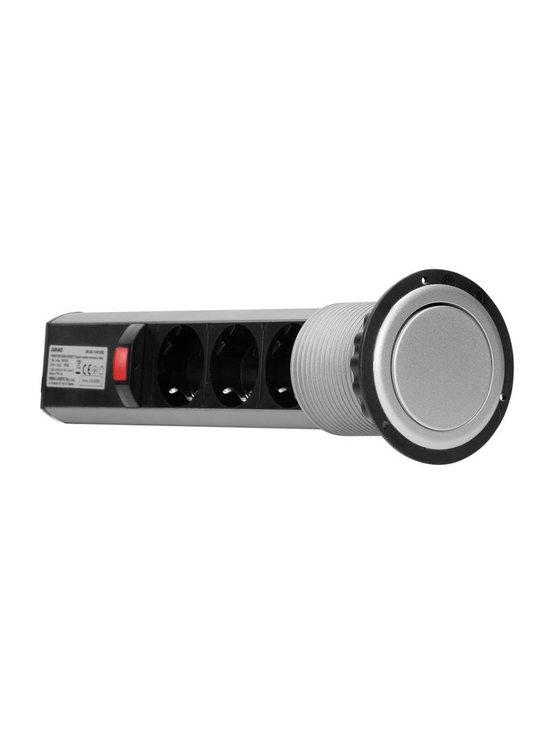 Gniazdo meblowe O6cm wysuwane z blatu z blokadą i przewodem 1,8m, 3x2P+Z (Schuko) OR-AE-1347(GS) ORNO