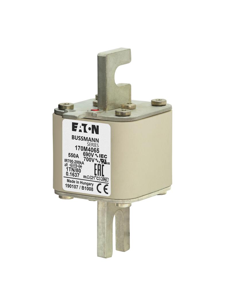 550A 690V 1TN/80 aR INDICATOR FUSE Wkładka szybka 550A AC 690V DIN 1 53x66x108 mm aR DIN 170M4065 EA