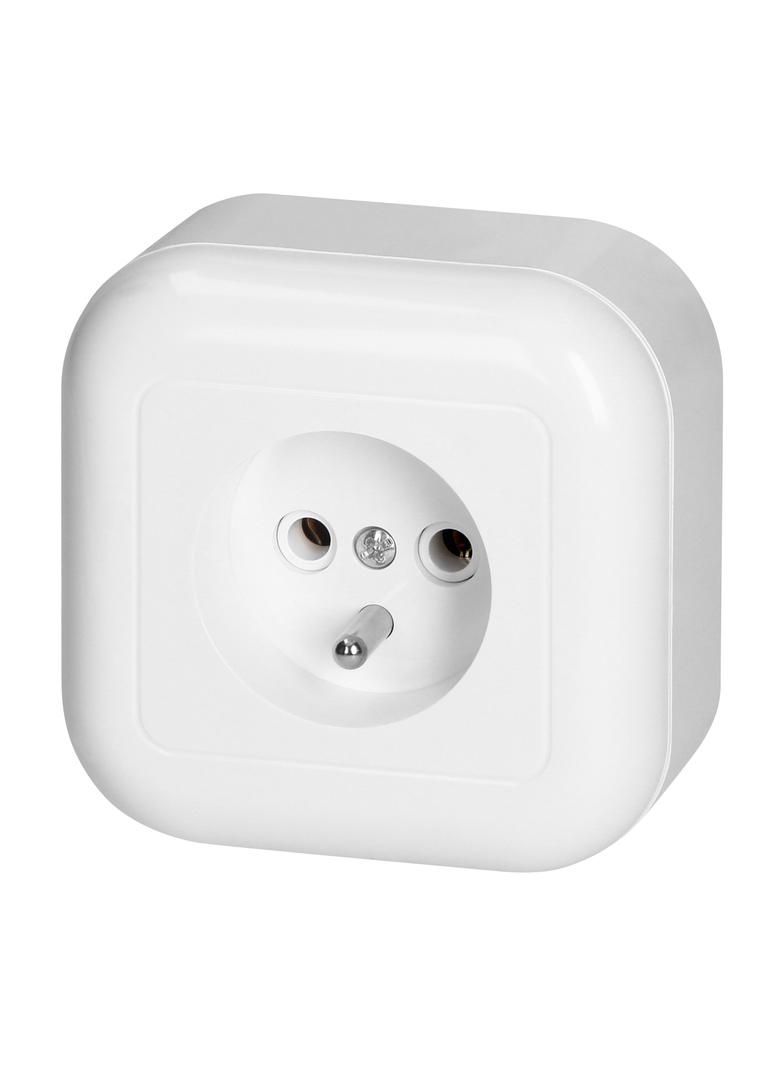 Gniazdo pojedyncze natynkowe 2p+Z 16A, 250V, FAN, biały
