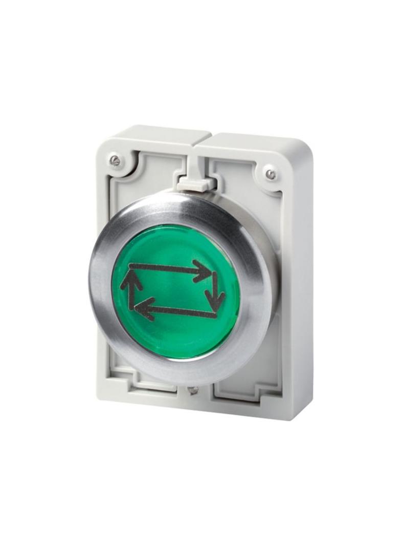 M30C-FDL-G-X32 Przycisk podświetlany 30mm płaski zielony X32 z samopowrotem 182968 EATON