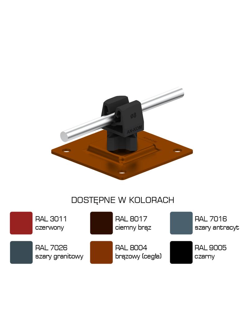 AN-11PN/LA/C-N Uchwyt na płytce stal.H=3,5cm Z-zatrz /LA/ czarny