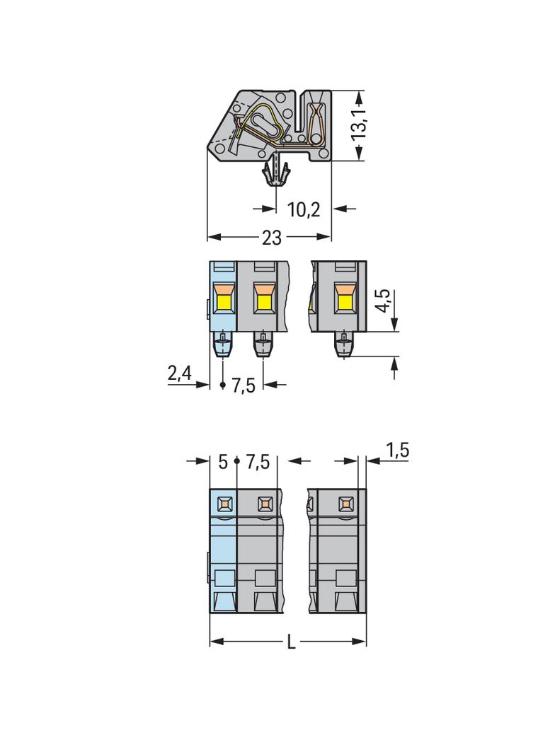 1-przewodowe gniazdo /25szt./ WAGO