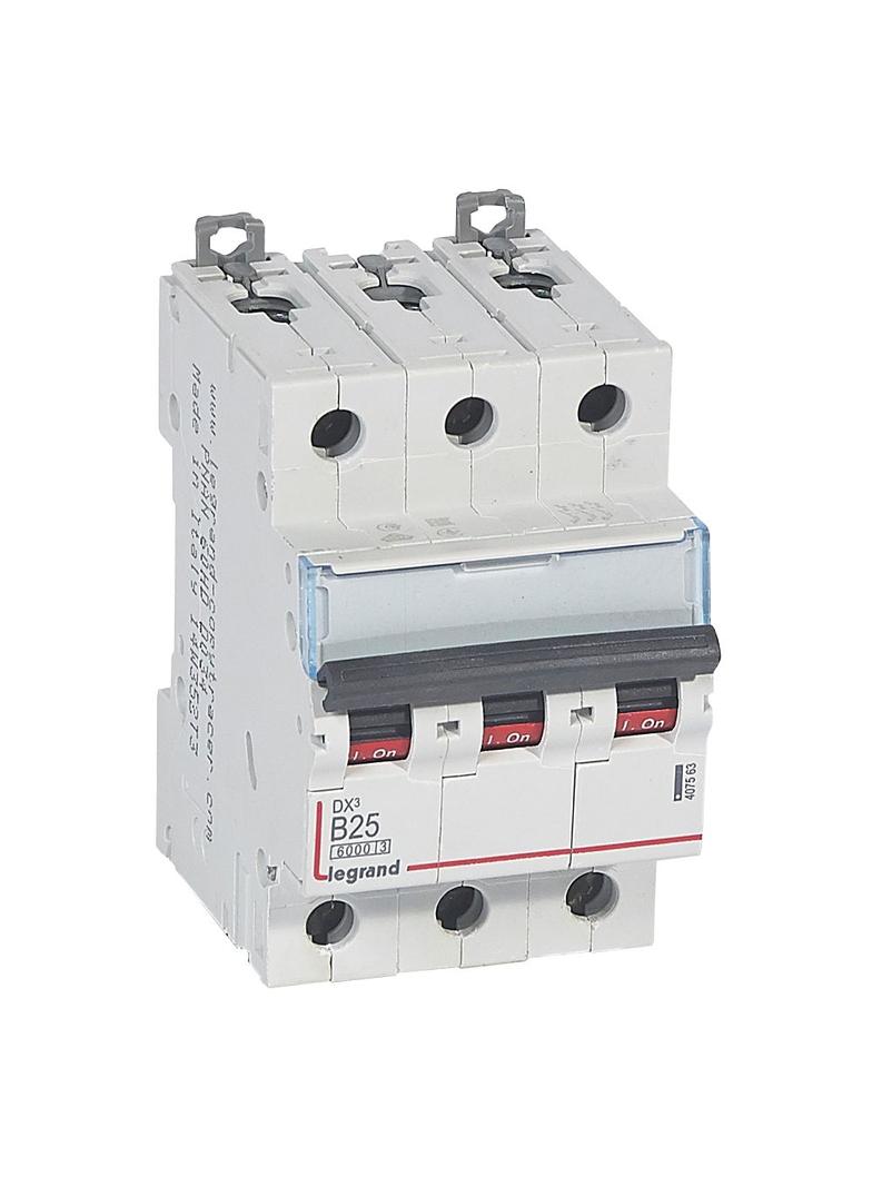 WYŁĄCZNIK NADPRĄDOWY S 303 3P B 25A 6000A SERII DX3, Legrand