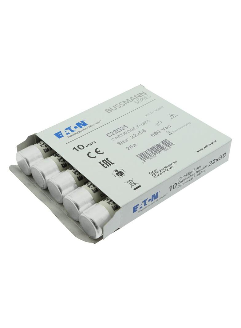 CYLINDRICAL FUSE 22 x 58 25A GG 690V AC Wkładka cylindryczna 22 x 58mm 25A GG 690V AC C22G25 EATON
