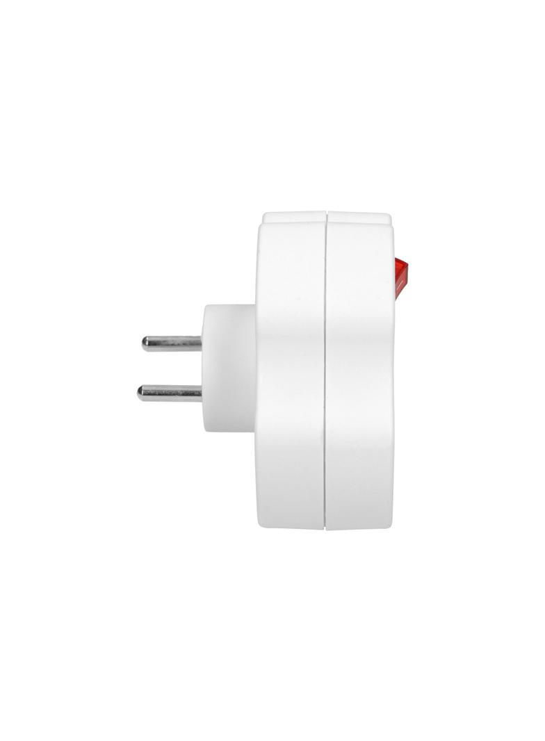Rozgałęźnik 1x2P+Z, 2x2P/II z włącznikiem, biały OR-AE-13191 ORNO