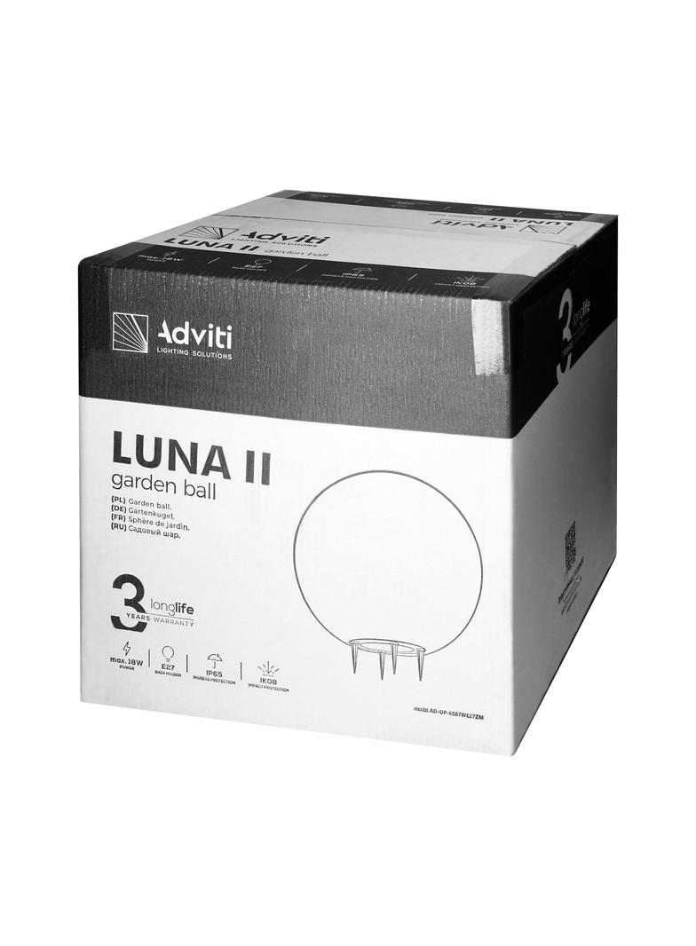 LUNA II oprawa ogrodowa kula, E27, max. 18W, IP65, biała, ?380