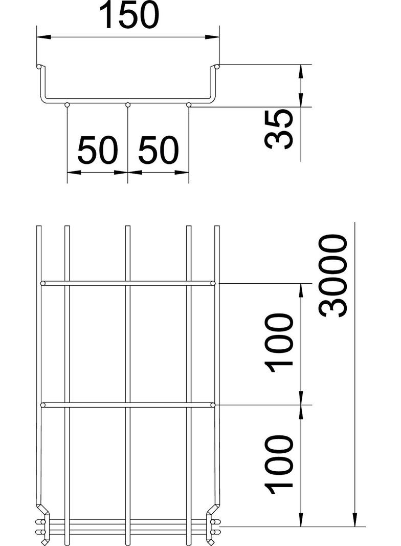 KORYTKO SIATKOWE GRM 35X150 FT