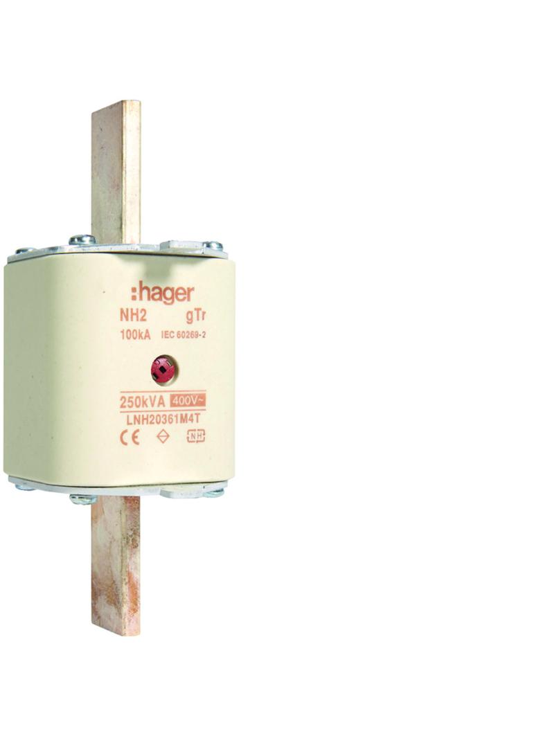 Wkładka bezp. nożowa NH2 wsk.podw. uchwyt nieiz. gTr 361A 400VAC LNH20361M4T HAGER