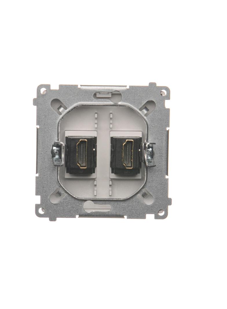 Simon Basic Gniazdo HDMI podwójne stal inox BMGHDMI2.01/21 KONTAKT