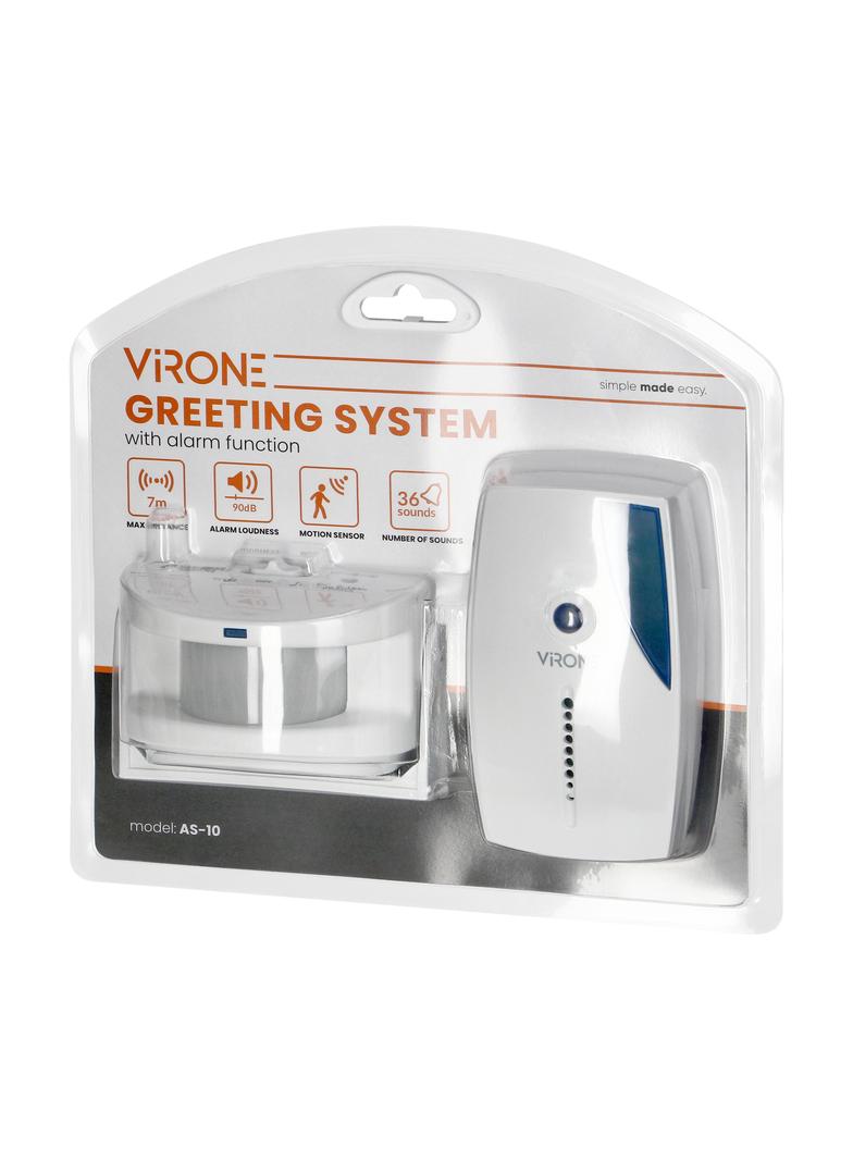 Czujnik ruchu z sygnalizacją i z alarmem 36 dźwięków powitalnych 5 metrów bateryjny AS-10 ORNO