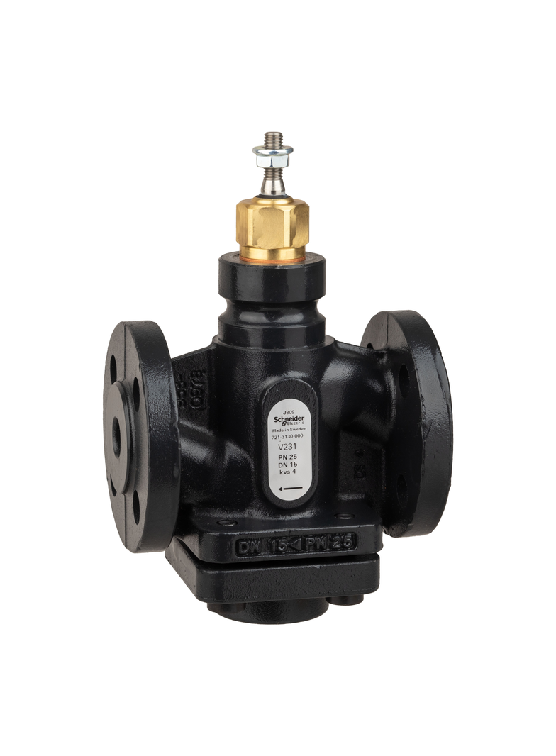 V231, zawór regulacyjny, 2-drogowy, DN15, kvs 4,0, przyłącze kołnierzowe, medium -20…150°C, PN25