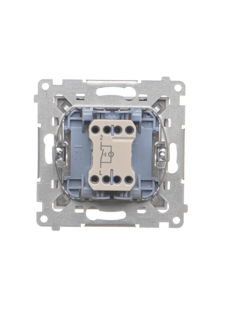 Simon 55 Przycisk zwierny pojedynczy zwierny z podświetleniem LED szybkozłączka Jasnoszary mat