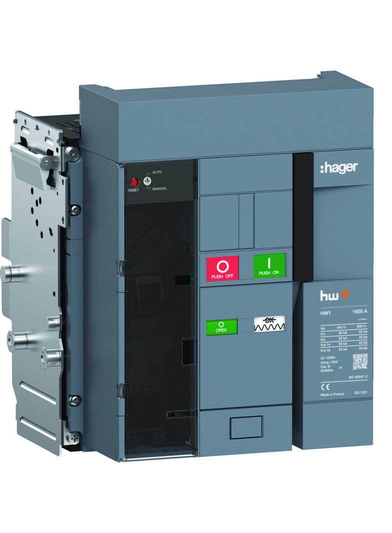 ACB HW1 55kA 1600A 3P Wyłącznik powietrzny wysuwny do wyzwalacza sentinel HW1M316DB HAGER