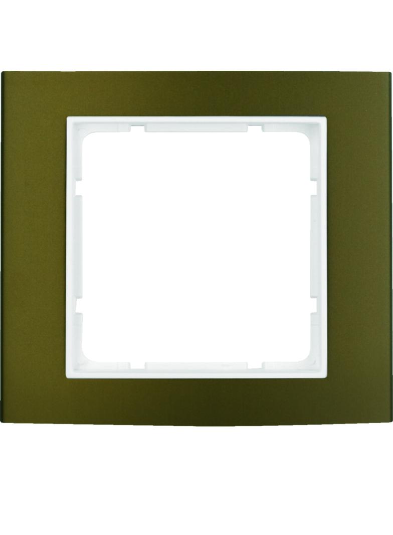 BERKER B.3 Ramka pojedyncza aluminium brązowa/biała 10113021 HAGER