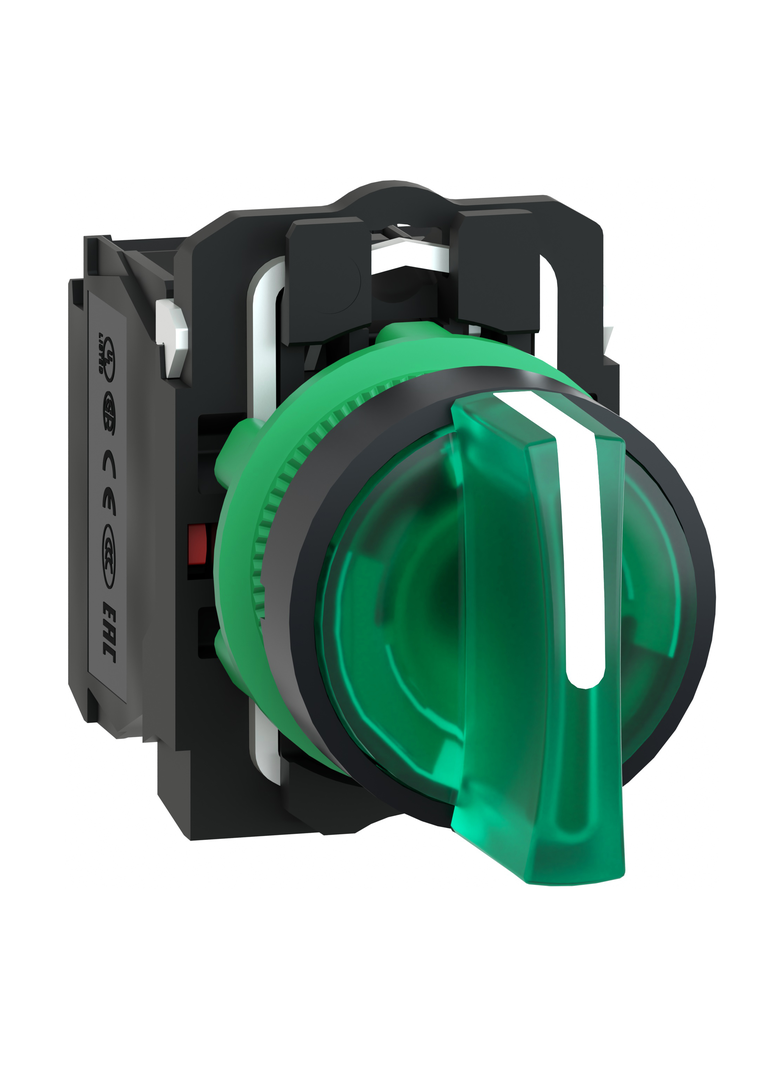 Harmony XB5 Przełącznik 3 położeniowy zielony LED 230/240V XB5AK133M5 Schneider