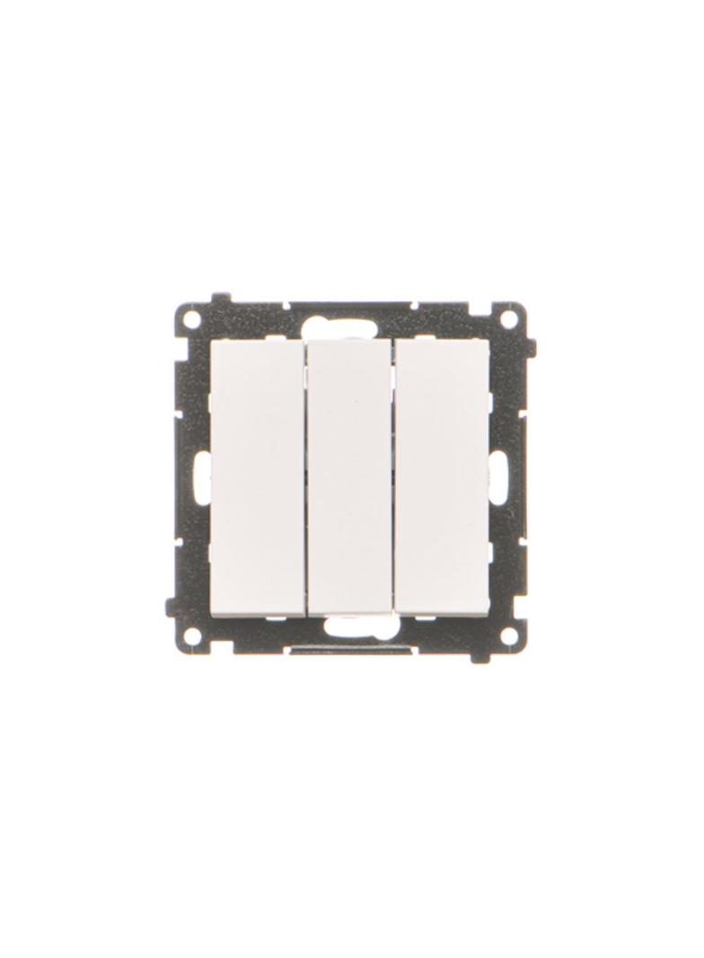 Simon 55 Przycisk zwierny potrójny szybkozłączka Biały mat