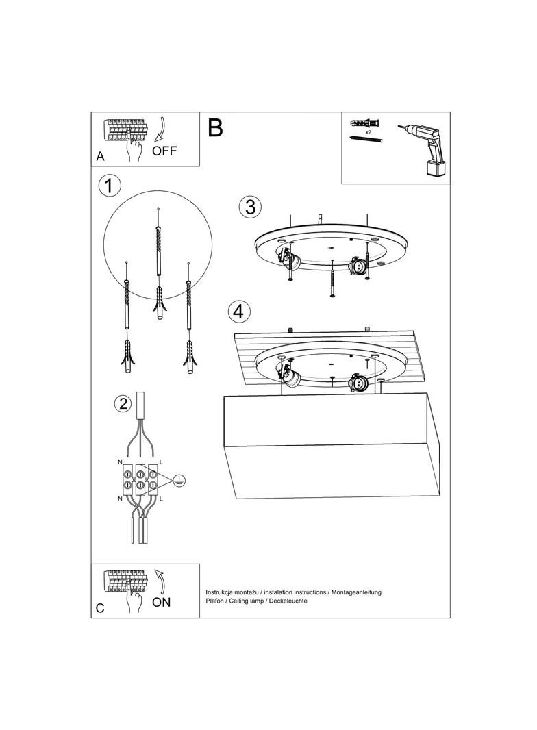 Sollux Plafon HORUS 55 biały SL.0922
