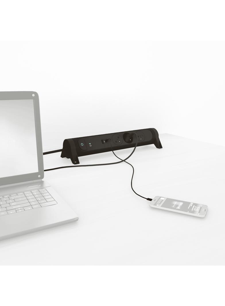 PRZEDŁUŻACZ PREMIUM, OBROTOWY, 3X2P+Z, USB A+C, Z OGRANICZNIKIEM PRZEPIĘĆ, Z PRZEWODEM 1.5 METRA 3X1