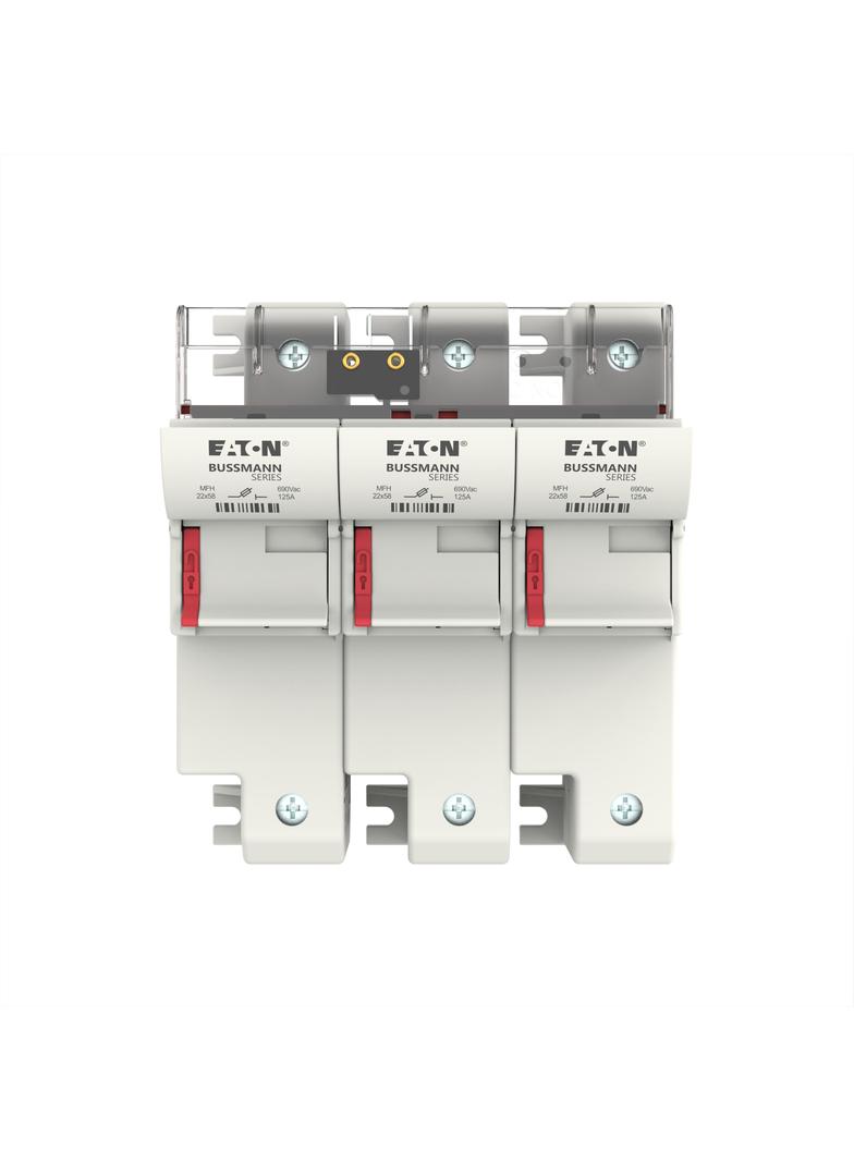 Podstawa bezpiecznikowa 22x58 3P 125A 690V AC mikroprzekaźnik CH223DMSU-F EATON