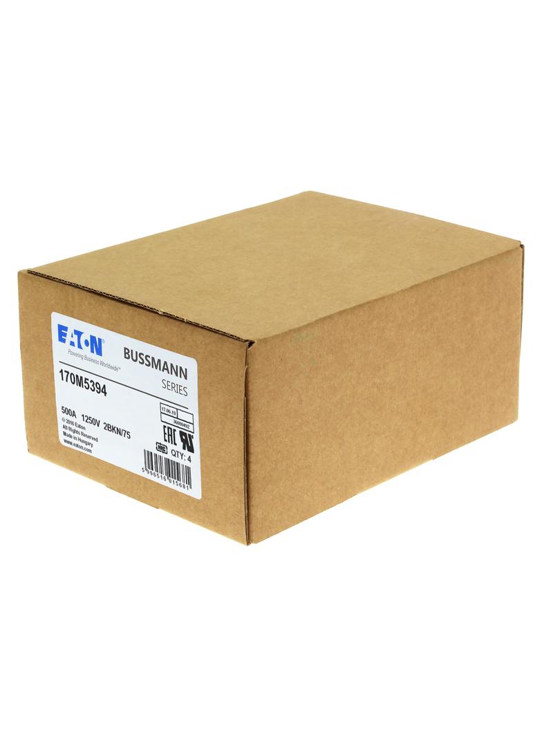 FUSE 500A 1250V 2BKN/75 AR CU Wkładka szybka 500A AC 1250V rozmiar 2 61x75x77 mm aR IEC UL 170M5394
