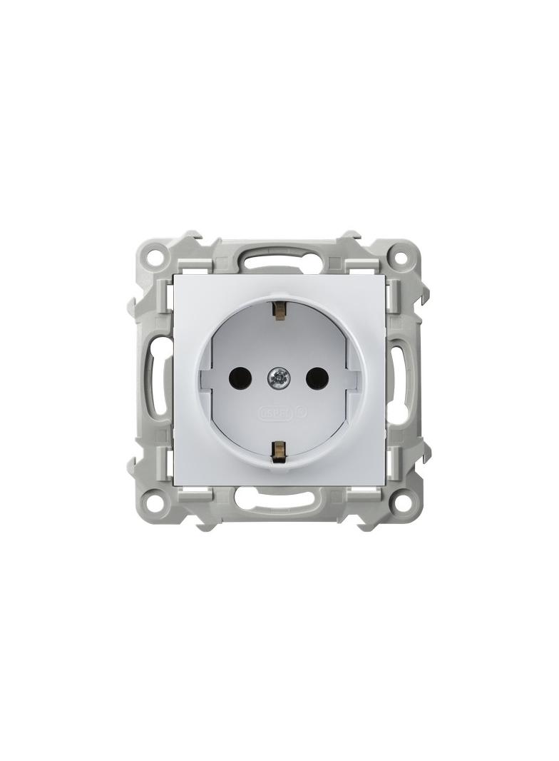 SZAFIR Gniazdo pojedyncze z uziemieniem schuko - kolor biały