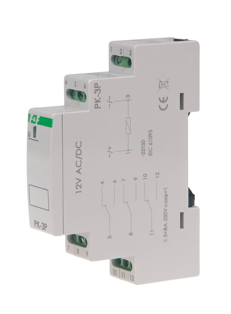 Przekaźnik elektromagnetyczny PK-3P 12V PK-3P-12V F&F