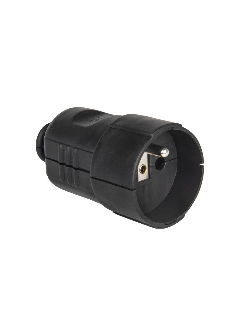 GNIAZDO PRZENOŚNE JEDNOFAZOWA Z TWORZYWA 10/16A 2P+Z z bolcem czarne  IP20