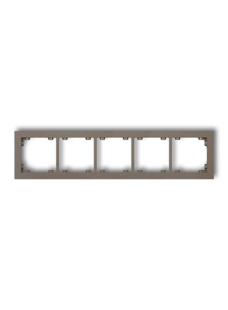 DECO Ramka pięciokrotna z tworzywa DECO Pastel Matt czekoladowa 49DR-5 KARLIK