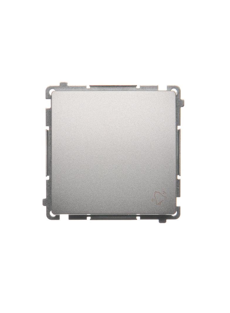 Simon Basic Przycisk dzwonek 10A 250V szybkozłączka srebrny mat BMD1.01/43 KONTAKT