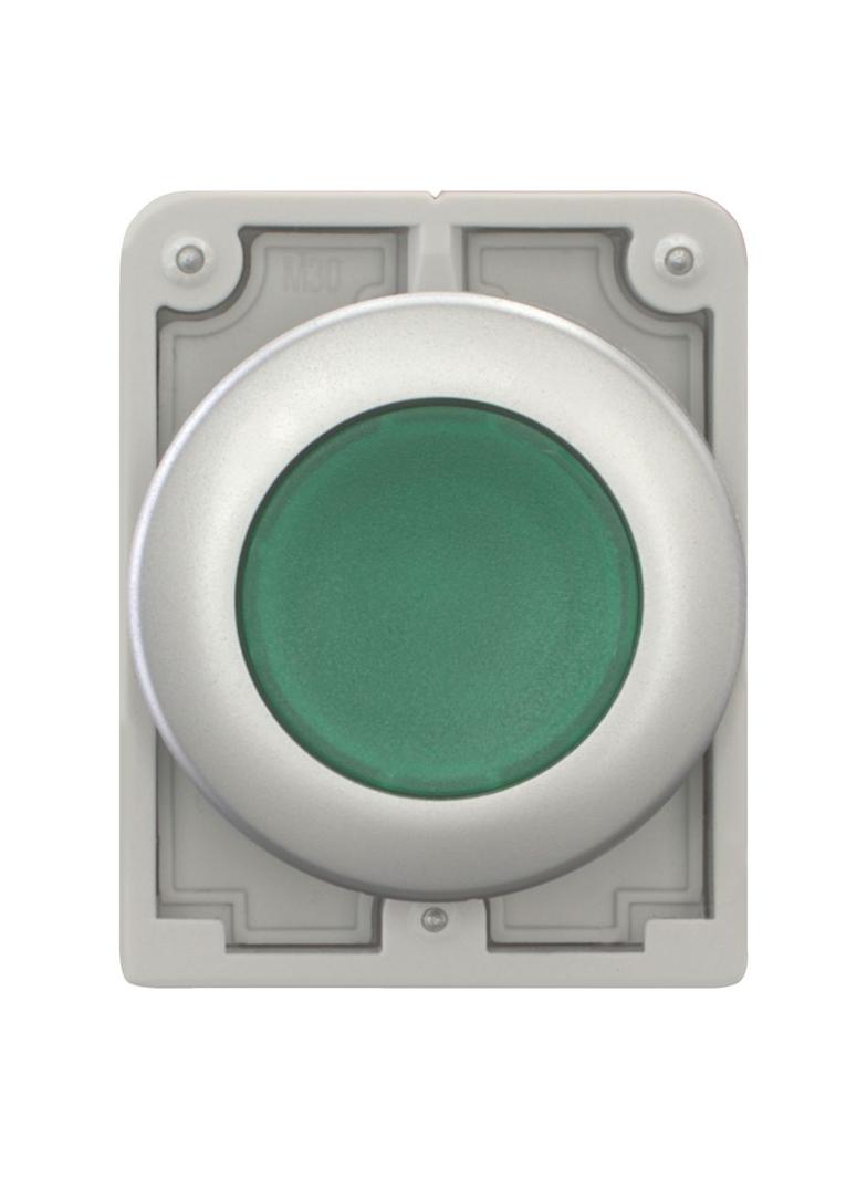 M30C-FDRL-G Przycisk podświetlany 30mm płaski bez samopowrotu zielony 182952 EATON