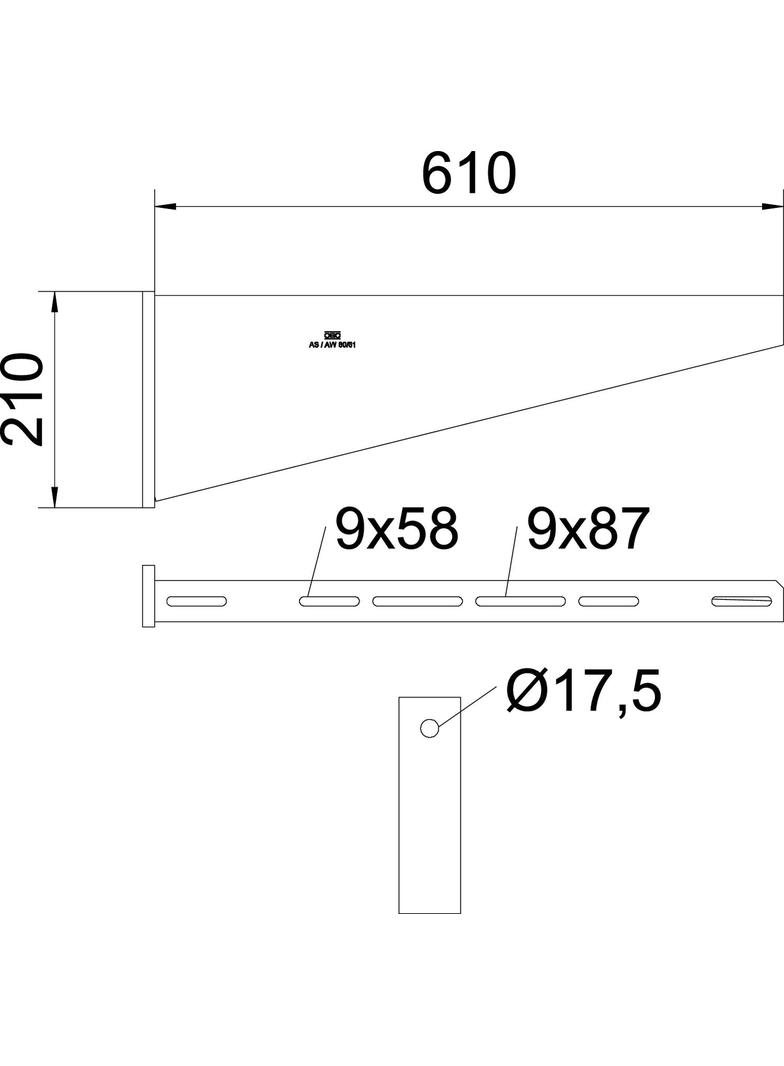 AW 80/61, WSPORNIK ŚCIENNY 610MM FT