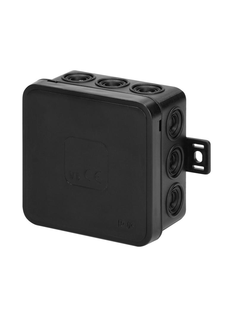 Puszka n/t CLICK IP54 12 przepustów kablowych 75x75x41mm czarny 66 szt. OR-JB-13802/B/66 ORNO