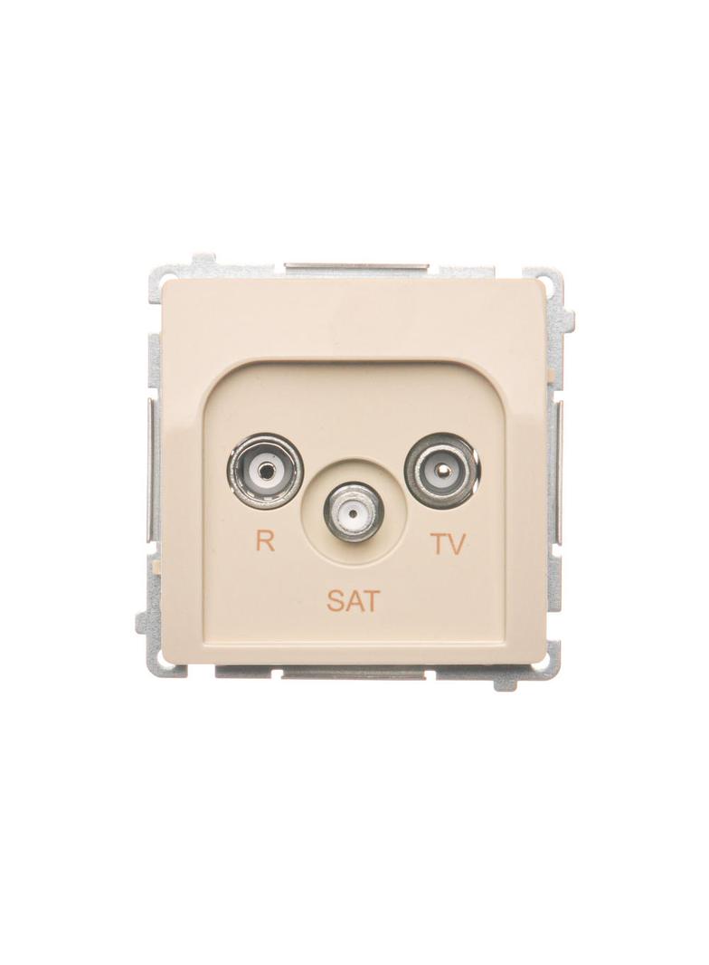 Simon Basic Gniazdo antenowe R-TV-SAT przelotowe 1x wejście: 5 MHz–24 GHz beż BMZAR-SAT10/P.01/12 KONTAKT