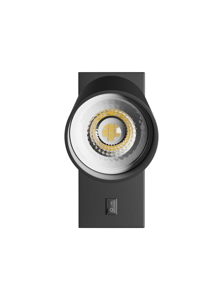 SQUALLA VARIOSA FLEXI SWITCH GU10 KINKIET 230V IP20 55x100x410MM CZARNY OKRĄGŁA