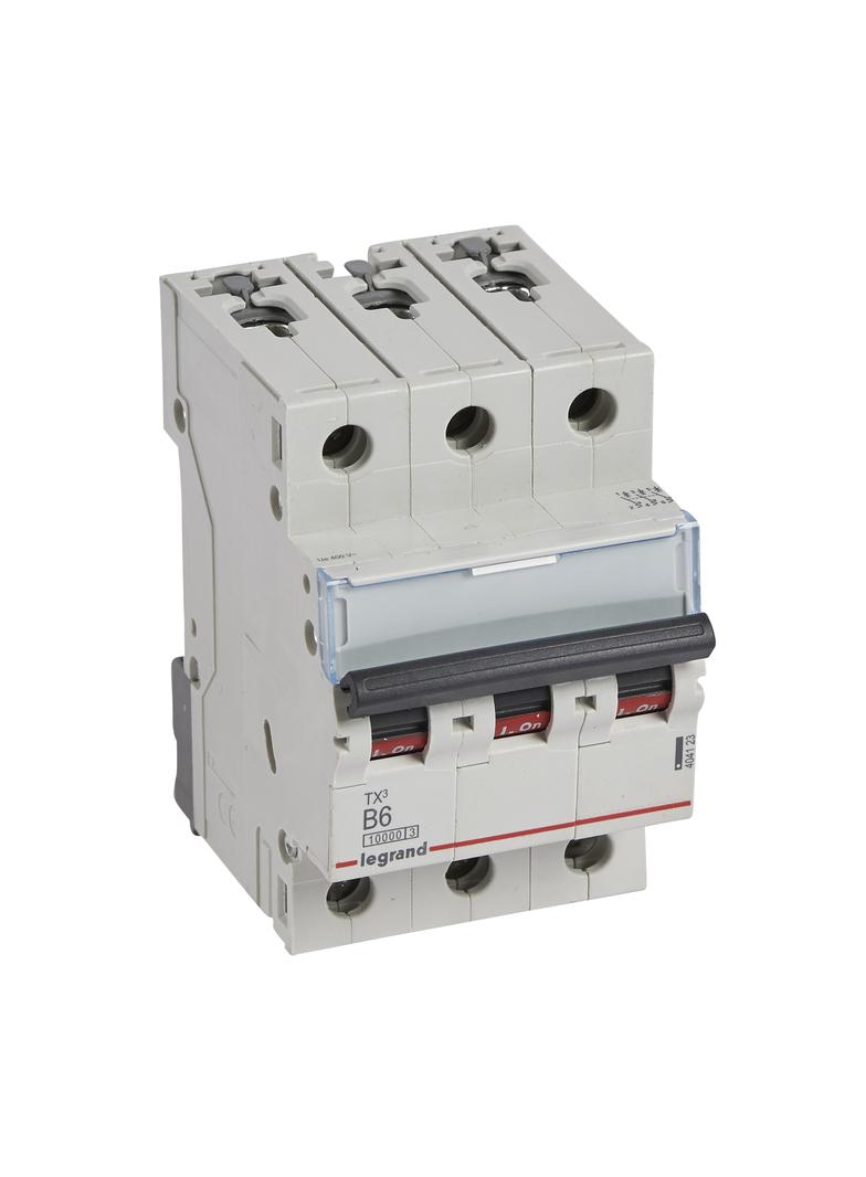 WYŁĄCZNIK NADPRĄDOWY S 313 3P B 6A 10000A SERII TX3, Legrand