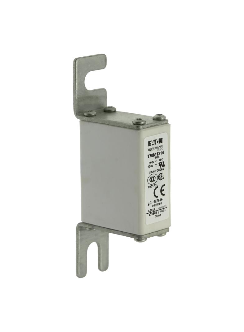 50A 690V IEC gR 000U/80 SQUARE BODY FUSE Wkładka szybka 50A AC 690V DIN 000 21x40x100 mm, 170M1314 E